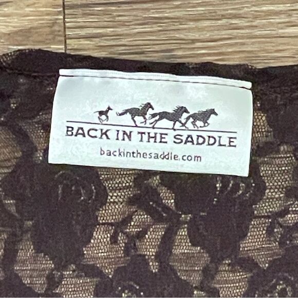 Back In The Saddle High Low Floral Lace Sleeveless Cardigan Dark Brown Medium - Picture 7 of 9